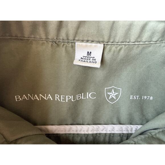 Banana Republic Utility Olive Green Military Style Jacket Cotton Size Medium - Picture 6 of 6